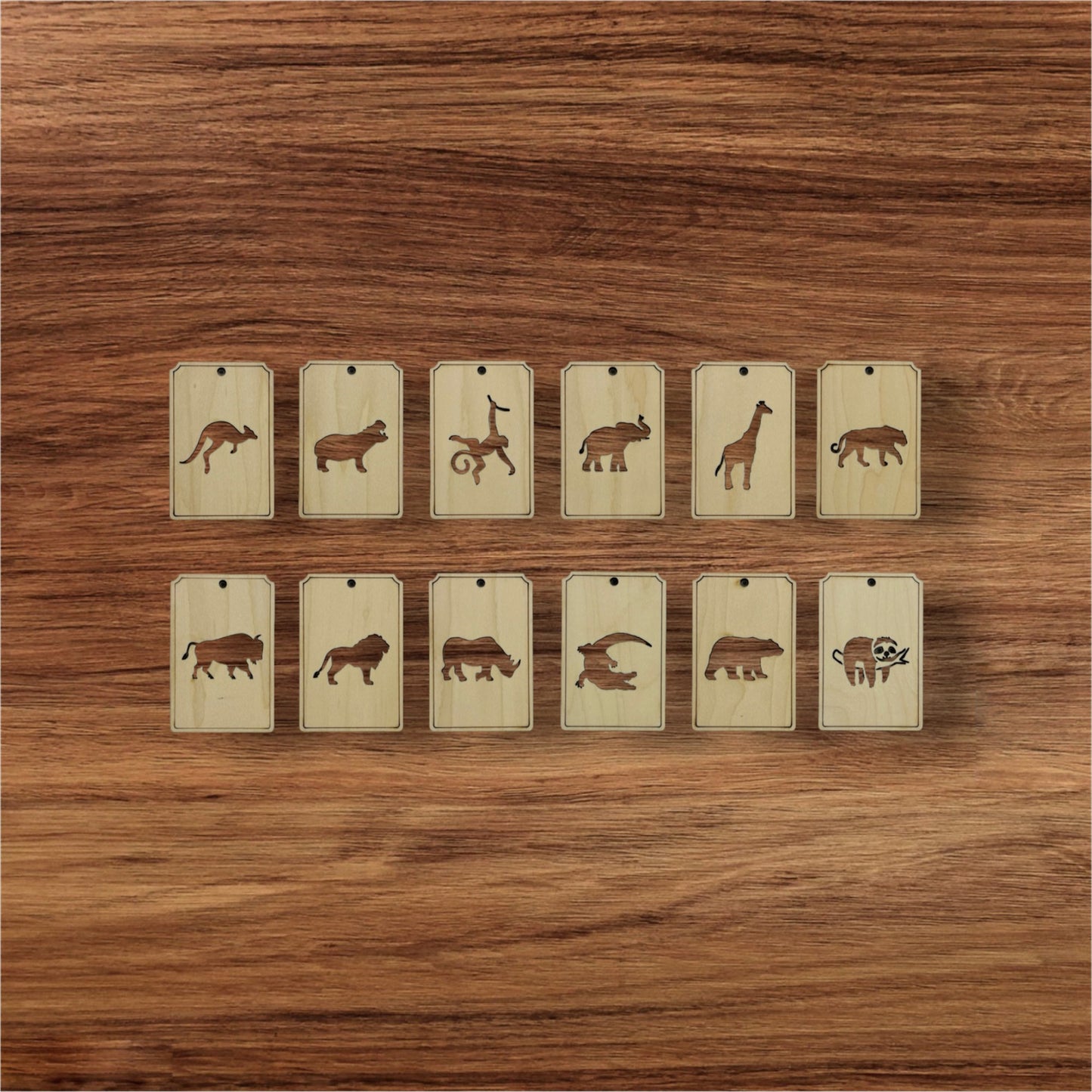Wooden Car Air Fresheners - Zoo Animals