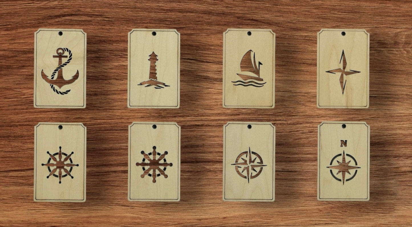 Wooden Car Air Fresheners - Nautical