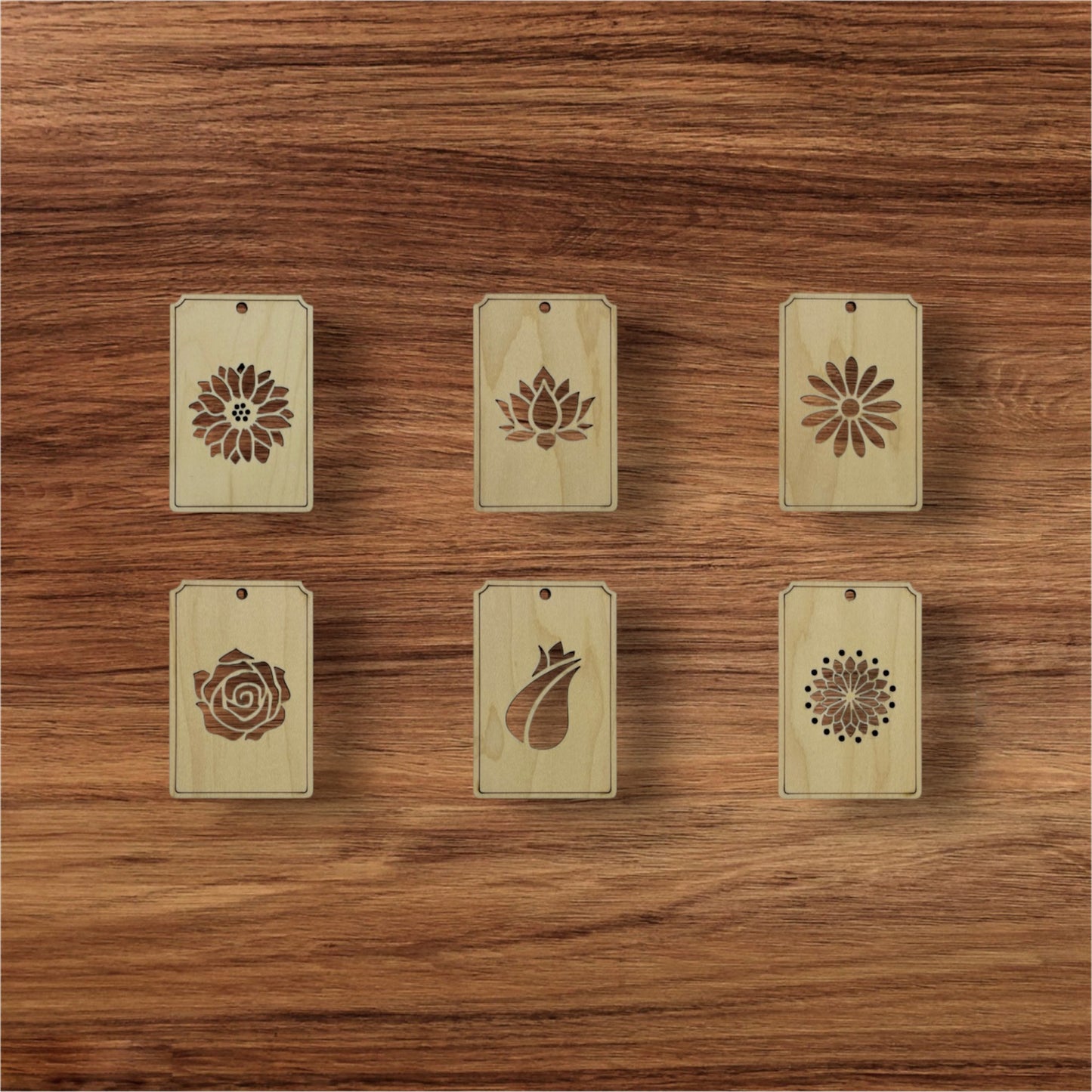 Wooden Car Air Fresheners - Flowers